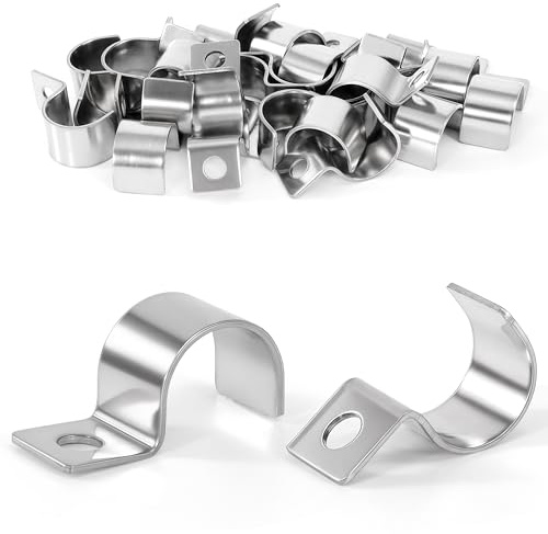 Yesaler Einzelloch U-Rohrschellen 18mm Edelstahl Rohrbefestigung Befestigungsschelle Einzelloch für Kabel Wasserrohre 25 Stück