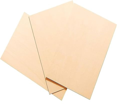 3Pack Basswood Sheets for Crafts,Plywood Sheets with Smooth Surface for Laser Engraving and Cutting, Architectural Models, Staining(0.5x30x30cm)