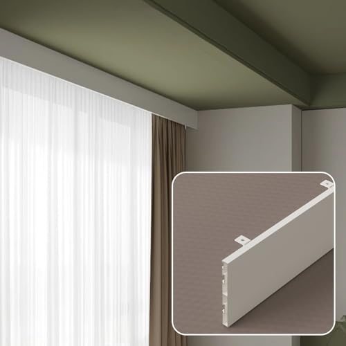 HOMEed Palm - Cenefa opaca de 97,5 m, diseño minimalista blanco para decoración de habitación, ideal para ventanas de 9 pies de alto