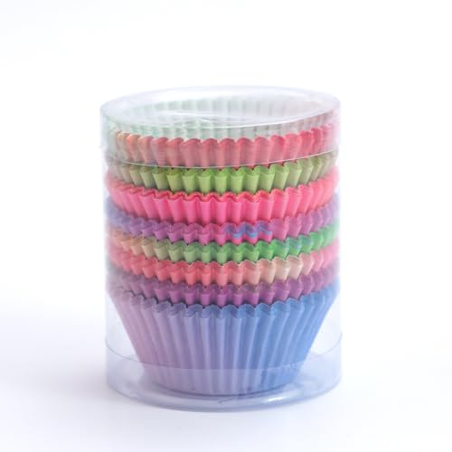 200 Stück Muffin Backformen Cupcake WrapperFällen Liners Wrapper Muffinförmchen Regenbogen Papier muffinform für Dessert Hochzeit Geburtstag Party