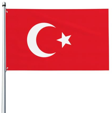 Bandiera della Turchia Stampa Bandiera 1,5 x 0,9 m, bandiera decorativa su un lato per la Giornata Nazionale della Cultura Festa all'aperto celebrazione