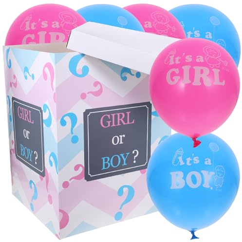 YARNOW Scatola per Palloncini Gender Reveal Montaggio Rapido e Design Divertente, Adatta per Festa di Rivelazione del Sesso Maschio o Femmina, Colori Intensi