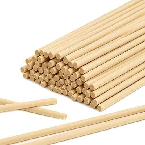 Wooden Dowels 5mm x 20cm, Smooth Wooden Sticks for Craft, 30 Pack | Versatile Dowel Rods for DIY Crafts & School Projects 30 Pack