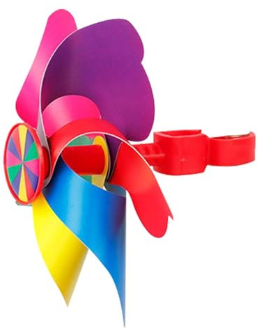 Fahrrad Windmühle – PVC 16x11 cm | Lenker Windrad Dekorativer Spinner Kinderfahrrad Zubehör Für Kinder Lenkerdeko Laufrad Roller Windspiel Bunt Fahrradständer Spielzeug Draußen Outdoor