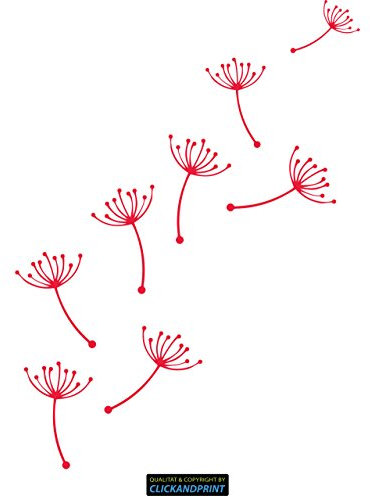CLICKANDPRINT Aufkleber » Pusteblume, 120x88,3cm, Blutrot • Dekoaufkleber / Autoaufkleber / Sticker / Decal / Vinyl