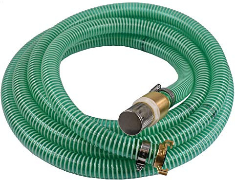1 Zoll Saugschlauch Druckschlauch 25mm Innendurchmesser mit Saugkorb, Rückschlagventil + Schnellkupplung (5m)