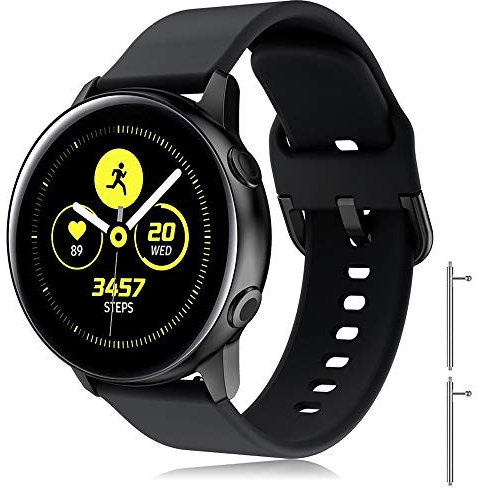 TOPsic Galaxy Watch Active 2 40 mm 44 mm/Active/Galaxy Watch 42 mm/Gear S2 Classic/Gear Sport/Vivomove/HR/Vivoactive 3/Forerunner 245/645, 20 mm Ersatzarmband aus Silikon