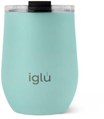 iglu Reusable Coffee Cup | Thermal Insulated Stainless Steel Travel Mug with Lid | 12oz / 340ml Mugs | Double Walled - Great for Hot & Cold Drinks | His & Hers Premium Eco-Friendly Gift (Ocean Teal)