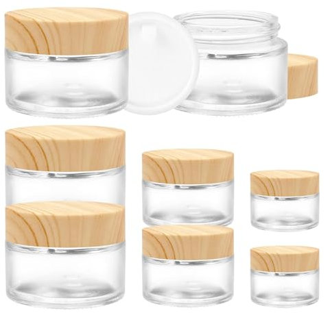 Zuzer Glastiegel 6PCS Cremedosen zum Befüllen 10/30/50ml Creme Spender Tiegel Döschen mit Deckel,Cremetiegel für Kosmetik Cremes Lotionen ätherische Öle