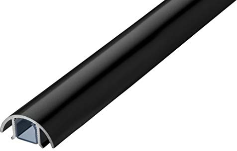 Mini Design Aluminium Kabelkanal - 30mm breit in schwarz stumpf matt RAL9005 Kabelschacht Leitungskanal für Lautsprecher EIN Kabel (Länge: 40cm)