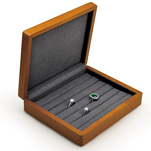 Oirlv Jewellery Storage Box Solid Wood Ring Earrings Organiser