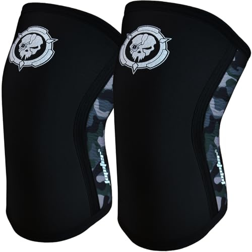 Jupiter Rodillera (1 par), rodillera comprimida de 7 mm, adecuada para sentadillas, levantamiento de pesas, levantamiento de pesas, entrenamiento cruzado masculino y femenino (XL)