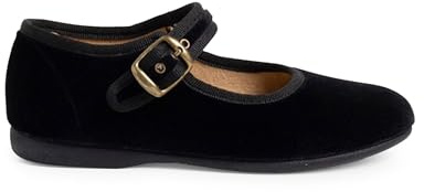 Pisamonas Merceditas Niña Terciopelo Hebilla Talla 36 Color Negro