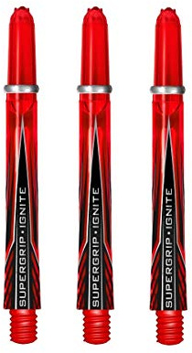 Ignite Harrows Supergrip Dart-Schäfte, Rot, Länge und Anzahl der Sets (35, 3 Sets)