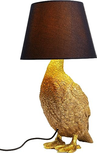 Kare Design Tischleuchte Animal Duck, Gold/Braun, 53x31x31 cm, Tischlampe, Nachttischlampe, Schreibtischlampe, Enten Motiv, Leuchtmittel nicht inklusive, Wohnzimmer | Leuchtmittel nicht inklusive, 200 cm Kabel, Tischleuchte, Nachttischlampe, Dekolampe, Tiermotiv, Wohnzimmer, Schlafzimmer