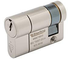 Sterling ESN1140 TS007 BS1 Cylindre de porte européen 1 étoile approuvé par la police en nickel satiné 11 x 40 mm (51 mm)