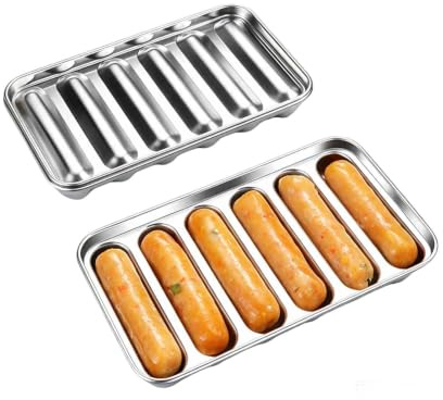 HERCHR Saucisse de moule, moule de nourriture de plat de cuisson d'acier inoxydable pour des hot-dogs, saucisse, pain de hot-dog, 4 pouces