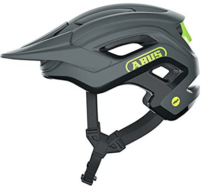 ABUS MTB-Helm Cliffhanger MIPS - Fahrradhelm für anspruchsvolle Trails - mit MIPS Aufprallschutz & großen Lüftungsöffnungen - für Damen und Herren - Grau/Gelb, Größe L