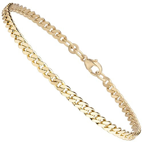 Jobo Herren Damen Panzer-Armband aus 8 Karat 333 Gold 3,9 mm 21 cm