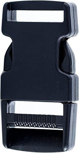 sunmondo Hebillas de presión, cierre de clic de plástico, cierre de clip, hebilla de ranura, hebilla de repuesto, hebilla para mochila, cierres de clip para mochila, Negro , 25mm