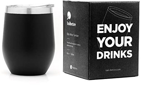 BALIBETOV Tasse thermique de voyage de 355 ml pour café, fiole à vide en acier inoxydable, tasse thermique de voyage avec couvercle anti-fuite, adaptée aux cafés et autres boissons (Noir)