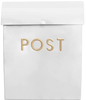 ACL Postbox Wall Mounted Letterbox with Easy Access No Lock for Outdoor Use - Weatherproof and Durable Mailbox, Easy Installation, Strong Construction, Perfect for Homes and Offices (White, Large)
