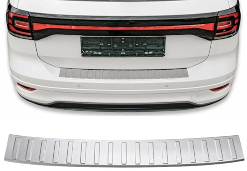 Protezione paraurti posteriore valida per VW T-Cross | dal 2018+ acciaio inox opaco protezione per bordo del bagagliaio di carico