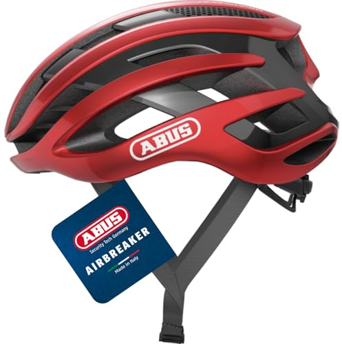 ABUS Rennradhelm AirBreaker - High-End Fahrradhelm für den professionellen Radsport - für Jugendliche und Erwachsene - Helm für Damen und Herren - Rot, Größe S