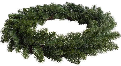 Botanic-Haus künstlicher Tannenkranz auf Reisig, Durchmesser ca. 55 cm, Farbe: dunkelgrün