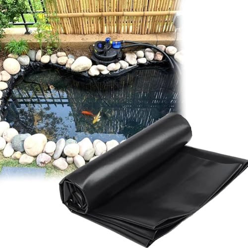 MISKYN Teichfolie Schwarz HDPE 2X4m 2X10m 3X8m 7X10m 9X10m, UV-Beständig, Schwimmteich Folie Gartenteich Teichplane, Für Teichbau, Garten- Und Teichzubehör,3 * 3m