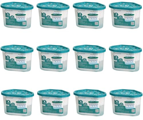 Crystals 500ml Dehumidifiers - Window Condensation Absorbers, Wardrobe Dehumidifier, Disposable Damp Traps, Moisture Absorber - Interior Dehumidifiers for Effective Humidity Management in Homes (12)
