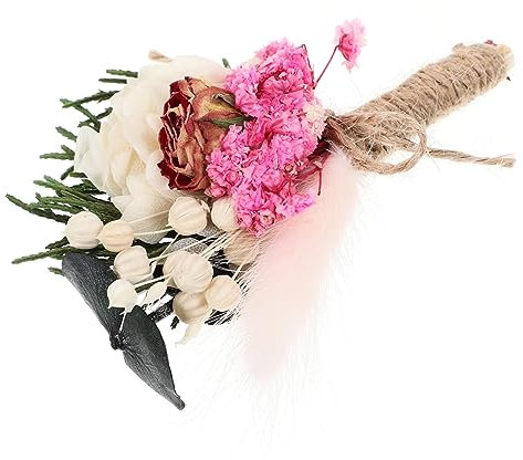 Ciieeo Kleiner Trockenblumen Corsage aus Getrockneten Hortensien mit Baumwollfäden und Polyester Praktische und Dekorative Braut Corsage für Hochzeitsfeiern und Fotoshootings