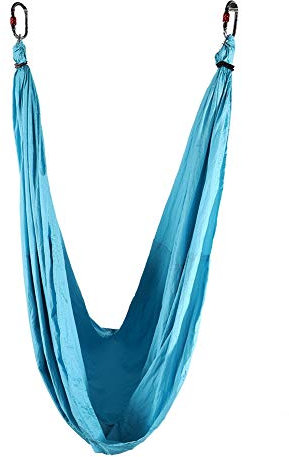 Yoga Fitness Schaukel Aus 210T Nylon - Schwing Schlinge Aerial Mit Dicken Schaumstoffgriffen, Geeignet Als Hängematte, Schaukelstuhl (Himmelblaues Komplettset Mit 2)