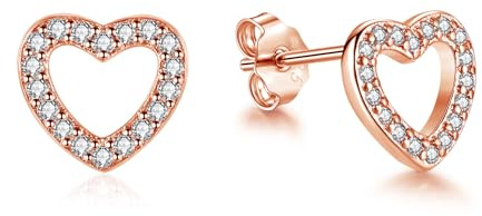 Zolkamery 925 sterlingsilver stiftörhängen, örhängen silver 925 kontakt, damörhängen örhängen, örhängen allergivänliga brosk sömnörhängen, hjärta måne stjärna örhängen (8 mm/10 mm), 8 mm, Silver