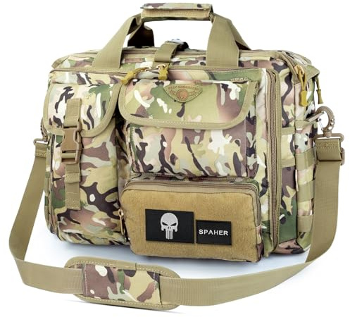 SPAHER Borsa Lavoro Uomo 24 Ore per PC 14/15.6/17 - Valigetta Tattica Ventiquattrore - Porta PC Laptop Briefcase per Ufficio