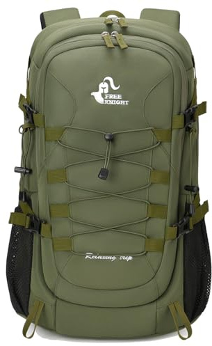 Bseash Mochila de senderismo impermeable ligera de 40L con cubierta de lluvia, mochila de viaje para deportes al aire libre para acampar, escalada, esquí, ciclismo