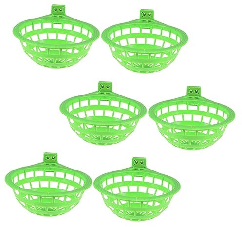 BELLIFFY Nido per Uccelli in Plastica Resistente 6 Pezzi, Rifugio per Riproduzione e Schiusa di Canarini e Pappagalli, Nido Scavato Grande per Piccoli e Medi Volatili, per Allevamento in Gabbia