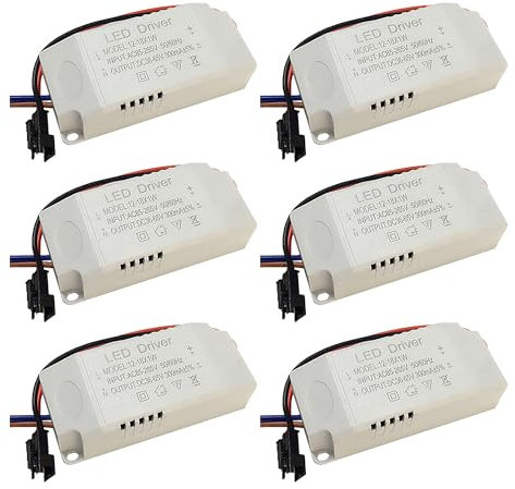 FSLiving Trasformatore LED 12 – 18 W, trasformatore LED da 230 V a 36 – 65 VDC, alimentatore di rete per strisce luminose LED, faretti LED, confezione da 6