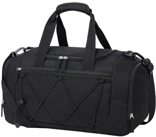 Vorspack Gym Bag for Men - 15/18/21 Inches Duffle Bag for Travel Lightweight Duffel Bag Personal Item Travel Bag Weekender Bag for Travel Sports Gym, Black, 18 inches