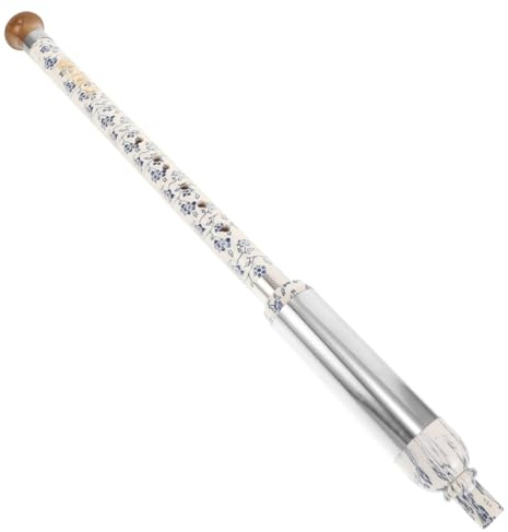 G-stimmung Vertikale Bawu Flöte, Traditionelles Blasinstrument | Bambus mit Edelstahl und Abs, Blau Weiße Lackierung, Abnehmbares Modell, Elegante Porzellanartige Optik Zufällige Farbe
