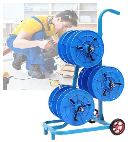 XTGDIEM Portable Cable Reels Industrial Wire Rack Dispenser Large Spools For Industrial And Agricultural Wire For Construction Sites(Blue)