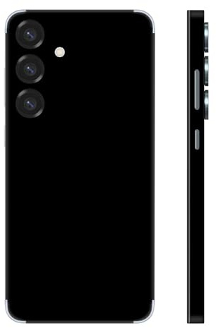 2 Pack Skin Wrap for Samsung Galaxy S25 Plus, Protective Film Phone Stickers Vinyl Decal Color Changing Cover for Mobile's Back, Camera, Frame (Black)