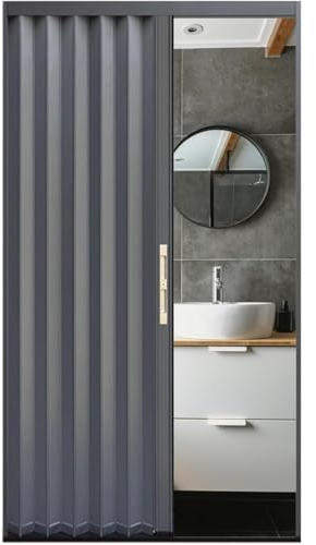Porta Pieghevole per Doccia, Porta Scorrevole a Fisarmonica con Serratura Magnetica, per Cabina Armadio E Bagno (WxH 65x80in(163.5x203cm))