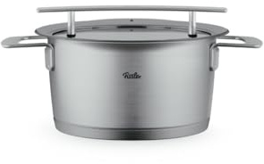 Fissler Phi Collection Kochtopf (20 cm, 3,2 L) mit Glasdeckel – Edelstahl-Topf induktionsgeeignet, energiesparend, spülmaschinengeeignet, Premium Qualität Made in Germany