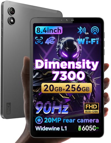 BNCF Tablet 8.4 Android 15, MediaTek Dimensity 7300 Octa-Core, 20(8+12) GB + 256GB + 2TB, 90Hz FHD, 4G & WiFi 6E, Quad-GPS & BT5.4, Cámara Dual de 20MP, 6050mAh Bpad Mini Ultra