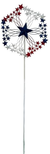 FANSHINUO Molino de viento de metal resistente a la intemperie para patios, césped, jardín, espacios al aire libre, decoración artística giratoria, molinillo de viento de metal para decoración de