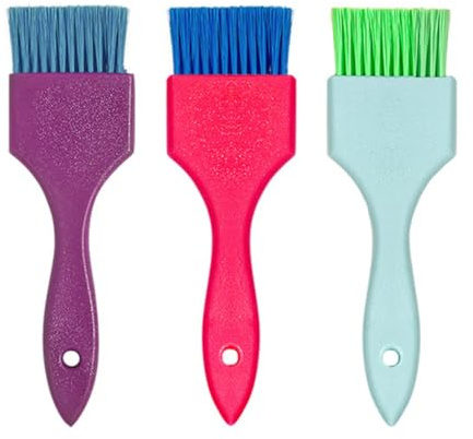 MUCKLILY Pennello Applicatore Setole Morbide per Tinture per Chioma 3 Pezzi in Pp e Nylon e Rimozione Polvere e Forfora per Salone Professionale