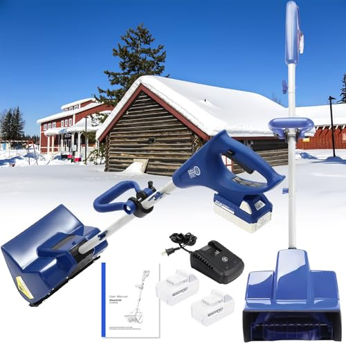 Pala Quitanieves EléCtrica InaláMbrica De 24 V, Quitanieves EléCtrico Con Mango Ajustable, Potente Motor Y Mango Ajustable, Incluye BateríA De 4 Ah Y Cargador RáPido Para Quitar Nieve En Exteriores