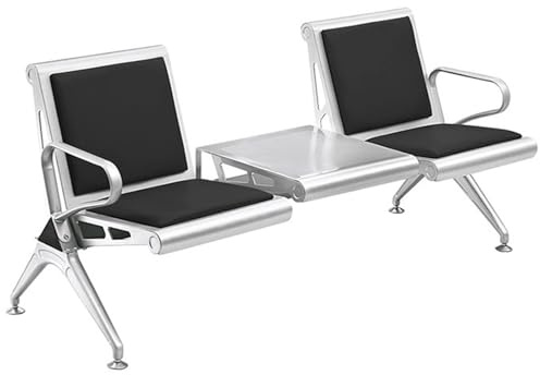 Sedie da Sala d'attesa Moderne a 2 posti con Tavolo Centrale, sedie da Reception 69 X 26 X 31, capacità di carico 1100 libbre, per uffici, aeroporti, Hall (Rosso)