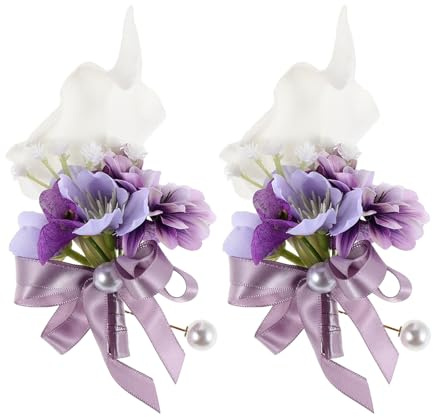 LOLIPPYY 2pièces Broches Lys Blanches Vintage Broche Calla Fleur pour Mariage et Tenues Formelles Lot de Épingle de Revers Décorative pour Femmes et Hommes